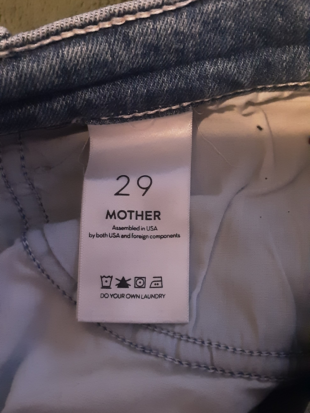 Mother New Lt Blue Jeans, Button Fly, Frayed Edge/ Distressed, Raw Hem 29 - Picture 5 of 10